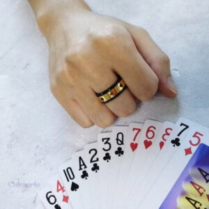 Bague d'anxiété avec design inspiré d'une carte pour se détendre