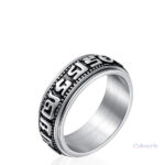 Bague anti-stress Mantra tibétain pour apaiser l'anxiété