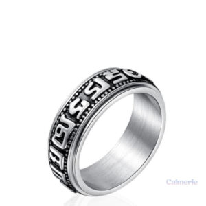 Bague anti-stress Mantra tibétain pour apaiser l'anxiété