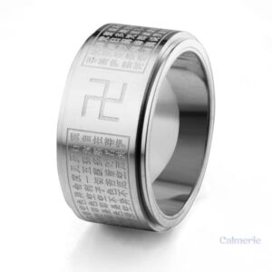 Bague d'anxiété avec symbole Feng Shui, design apaisant