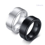 Bague anti-stress en titane, design élégant et apaisant