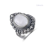 Bague Zen en Argent avec Pierre de Lune