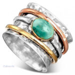 Bague Zen Argent Turquoise Ethnique