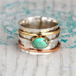 Bague ethnique en argent et turquoise apaisante