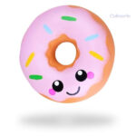 Squishy donut rose, jouet anti-stress en forme de pâtisserie
