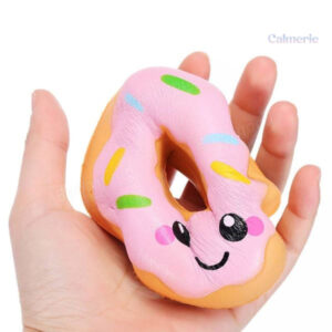 Jouet squishy en forme de donut rose, doux et agréable au toucher