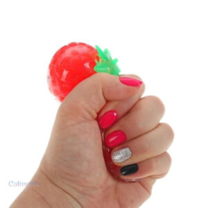 Balle anti-stress fruitée, design fraise, idéale pour la détente