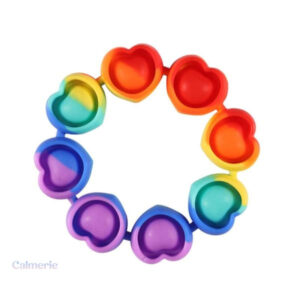Bracelet Pop It cœur arc-en-ciel coloré