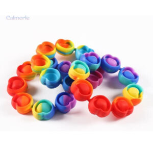 Bracelet Pop It en forme de cœur multicolore