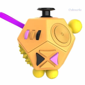 Fidget Cube 12 Faces Jaune pour la détente et la concentration