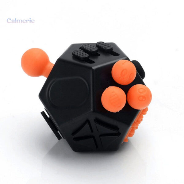 Fidget Cube 12 Faces, compagnon anti-anxiété noir