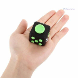 Cube de fidget noir et vert, outil de concentration