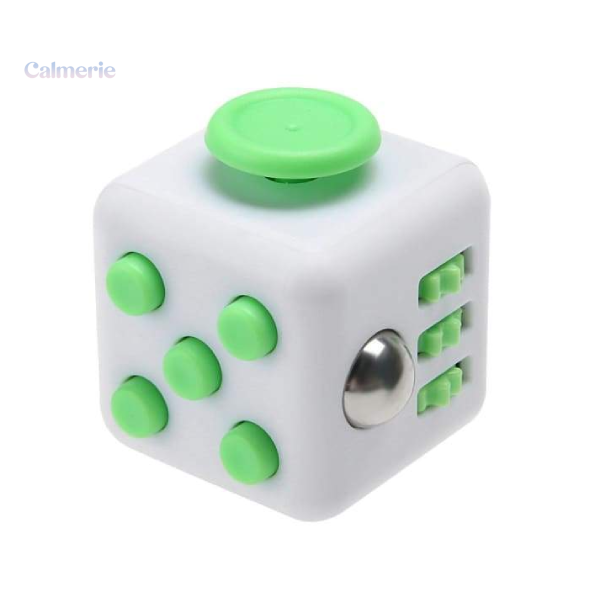 fidget-cube-blanc-et-vert-1 Fidget Cube Vert pour la détente et la concentration
