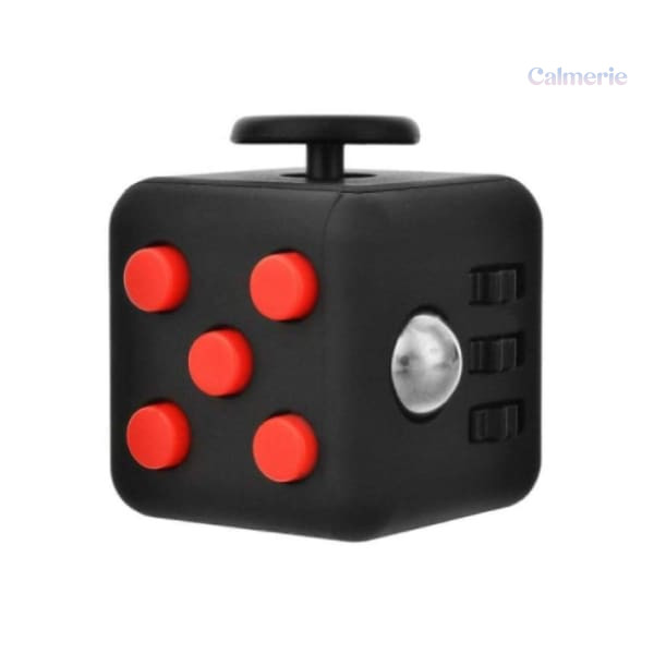 Fidget Cube Rouge et Noir pour la détente et la concentration