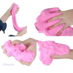 Texture fluffy de slime rose, idéal pour la détente