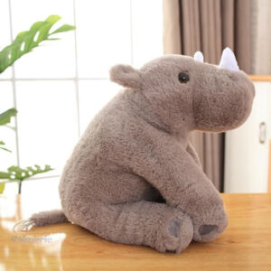 Rhinocéros en peluche anti-stress, idéal pour les câlins