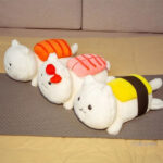 Peluche chat sushi, accessoire de relaxation