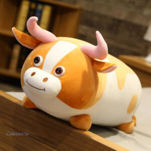 Taureau Kawaii en peluche, compagnon anti-stress