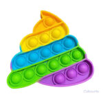 Pop It en silicone avec design caca original et coloré