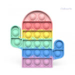 Jouet Pop It en silicone avec design cactus