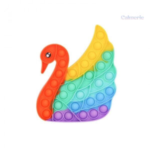 Pop It Cygne en silicone coloré pour un jeu de détente