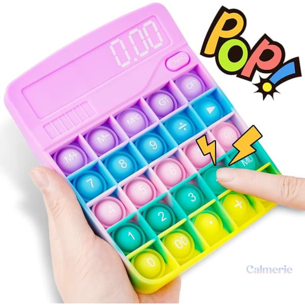 pop-it-en-forme-de-calculatrice-1 Pop It calculatrice colorée pour un jeu sensoriel amusant