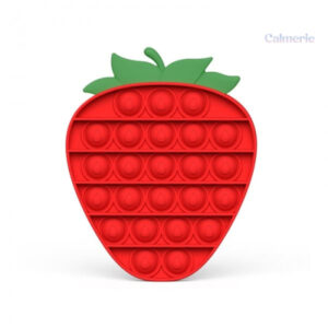 Pop It en forme de fraise, jeu anti-stress coloré