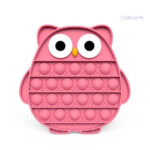 Pop it Hibou en silicone coloré pour le jeu et la détente