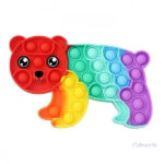 Pop It Ourson en silicone coloré pour un moment de détente