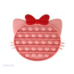 Pop It Tête De Chat en silicone coloré pour un jeu tactile