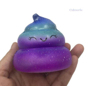 Squishy en forme de caca avec effet galaxie