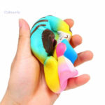 Jouet relaxant squishy, design chat arc-en-ciel amusant