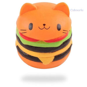 Squishy Chat Hamburger, jouet anti-stress en forme de chat
