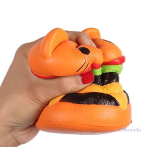 Squishy chat en forme de hamburger, mignon et relaxant