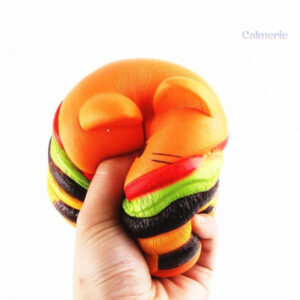 Jouet squishy chat hamburger, souple et amusant