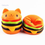 Chat squishy hamburger, idéal pour soulager le stress
