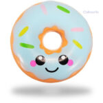 Squishy donut bleu en forme de pâtisserie ludique