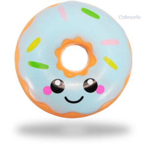 Squishy donut bleu en forme de pâtisserie ludique