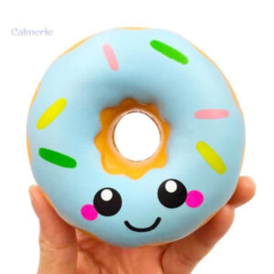 Jouet squishy donut bleu pour une détente amusante