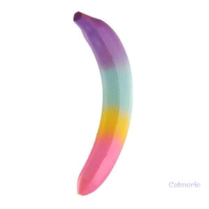 Squishy géant banane multicolore, doux et amusant