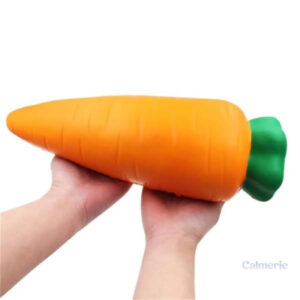 Carotte squishy géant, accessoire ludique et relaxant