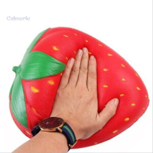 Accessoire anti-stress, squishy fraise couleur vive