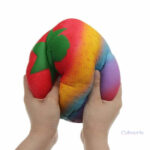 Fraise squishy multicolore, jouet antistress amusant