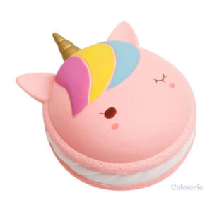 Accessoire squishy en forme de macaron avec licorne mignonne