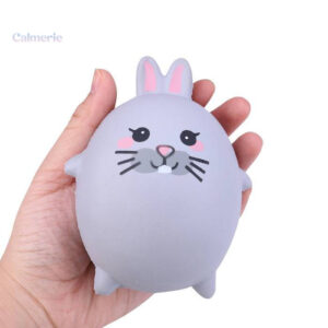 Lapin gris squishy, accessoire antistress amusant et tactile