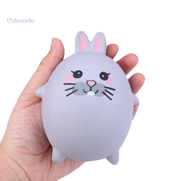 Lapin gris squishy, accessoire antistress amusant et tactile
