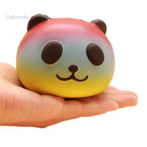 Tête de panda squishy, jouet anti-stress coloré
